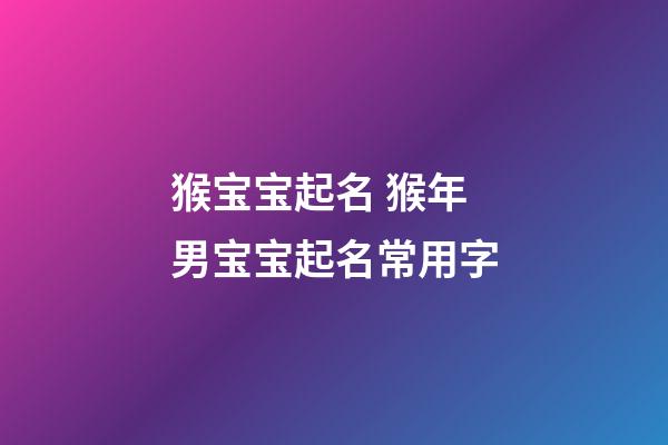 猴宝宝起名 猴年男宝宝起名常用字